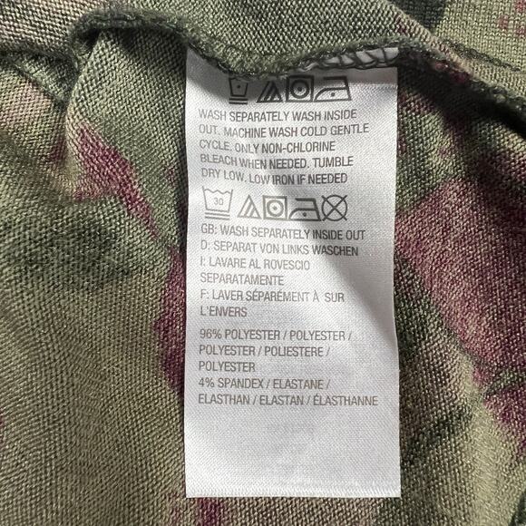 Denim & Co. Sharkbite Top 3/4 Sleeve Floral Crew Neck Casual Multicolor Women 1X - Picture 8 of 9